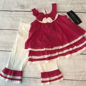 Pink and White Capri and Tank outfit